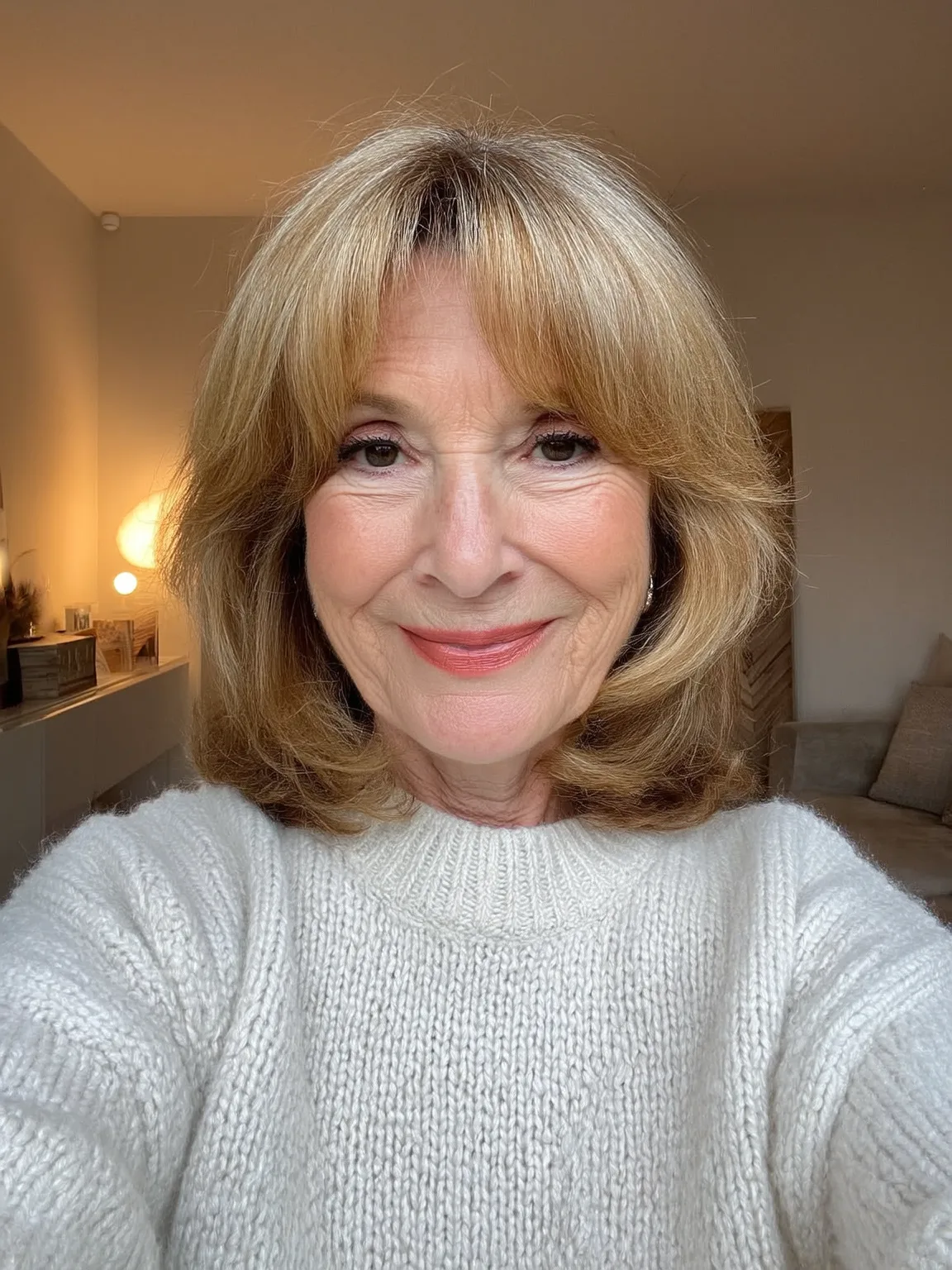 Voluminous Golden Honey Blonde Layered Bob